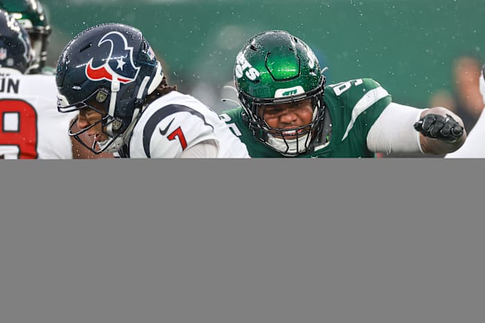 Jets' DT Quinnen Williams sacks Texans' QB CJ Stroud